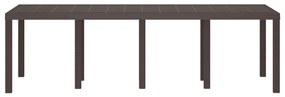 mesa de jardim vidaXL marrom 250x100x73 cm poli rattan