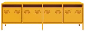 Móvel de TV 135x39x43,5 cm aço laminado a frio amarelo mostarda