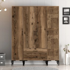 Roupeiro Kumsal STP – Nogueira – 160x47,5x201,4 cm