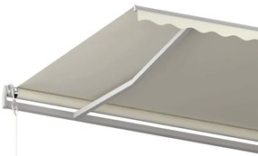 Toldo retrátil manual com postes 6x3 m cor creme