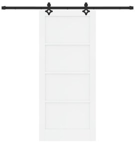Porta Deslizante vidaXL com Conjunto de Ferragens Branca 86x198.5 cm M