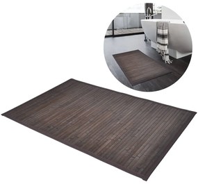 Tapete casa de banho, bambu 60 x 90 cm castanho escuro