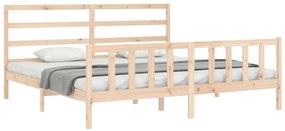 Cama sem colchão 200x200 cm madeira de pinho maciça