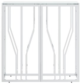 Mesa consola 70x30x70 cm aço inoxidável e vidro prateado