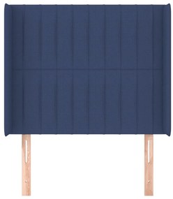 Cabeceira de cama c/ abas tecido 93x16x118/128 cm azul
