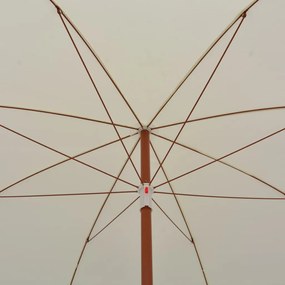 Guarda-sol de jardim com poste de aço 300 cm cor areia