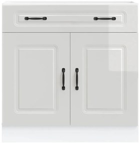 Armário de cozinha baixo Kalmar branco alto brilho