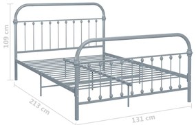 Estrutura de cama 120x200 cm metal cinzento