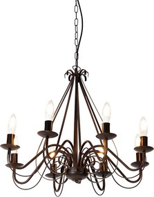 Candeeiro de candelabros inteligente castanho ferrugem 8 luzes incl. Wifi B35 - Giuseppe