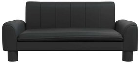 Cama para cães 70x45x30 cm couro artificial preto