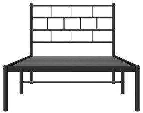 Estrutura de cama com cabeceira 80x200 cm metal preto