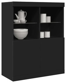 vidaXL Aparador 81x37x100 cm derivados de madeira preto