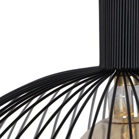 Candeeiro suspenso design preto 70cm - WIRE Dos Moderno