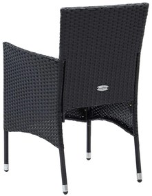 Cadeiras de jantar para jardim 4 pcs vime PE preto