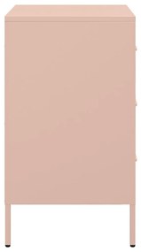 Mesa de cabeceira 36x39x68 cm aço rosa