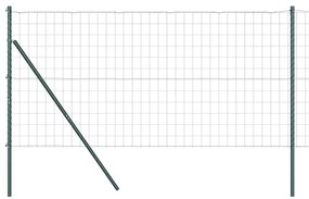 Cerca Euro da com 7 postes, 1x10m em aço galvanizado verde