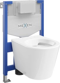 Mexen Rico conjunto de instalação embutida WC estrutura Fenix XS-F com bacia WC, branco brilhante - 6803372XX00