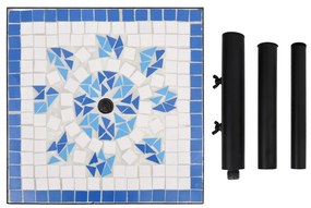 Base p/ guarda-sol quadrada 12 kg azul e branco