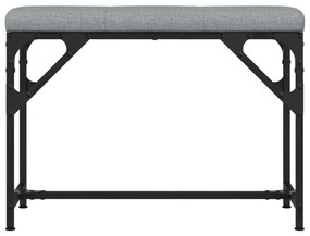 Banco de jantar 62x32x45 cm aço e tecido cinzento-claro