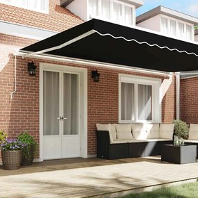 Toldo Retrátil Manual vidaXL Preto 500x300 cm
