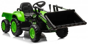 Trator elétrico para crianças 12V Com Pá Frontal e Reboque Verde