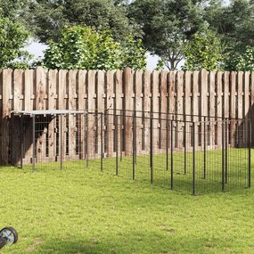 vidaXL Canil 6,05 m² aço preto