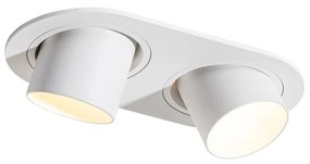 Foco embutido arredondado branco GU10 35mm inclinável 2-luzes - Installa Moderno