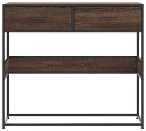 Mesa consola 90x35x80 cm derivados madeira carvalho castanho