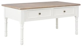 vidaXL Mesa de centro 100x50x46 cm madeira de paulownia maciça branco