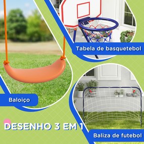Baloiço Infantil 3 em 1 Baloiço para Crianças de 3-8 Anos com Tabela d