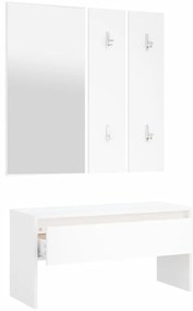 Conjunto de móveis de corredor derivados de madeira branco
