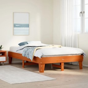 vidaXL Cama sem colchão 120x190 cm madeira pinho maciça castanho-mel