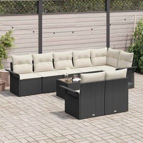 Conjunto de Sofá de Jardim vidaXL com 8 Peças e Almofadas Rattan Polié