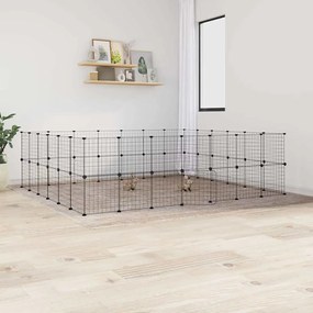 Gaiola p/ animais de 52 painéis c/porta 35x35 cm aço preto