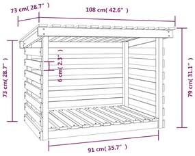 Suporte para lenha 108x73x79 cm pinho maciço cinzento