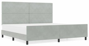 Cama vidaXL Cinza Claro 200x200 cm Veludo