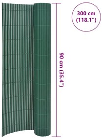 Cerca de jardim dupla face 90x300 cm PVC verde
