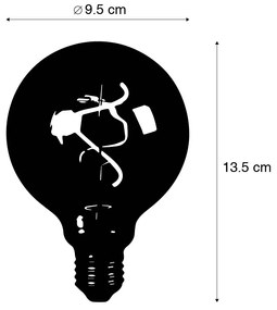 Conjunto de 5 Lâmpada de filamento espiral LED regulável E27 G95 fume 3W 95 lm 1800K