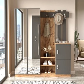 Hall Stand DD8 – Pinheiro Atlântico Antracite – 147,2 cm x 179,7 cm x