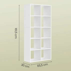 Estante sala com 10 compartimentos 30 x 65,5 x 161,5 cm branco