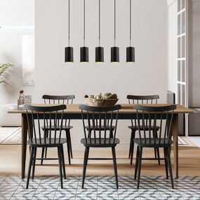 Candeeiro de Teto Kem – Preto Níquel – 79 x 9 cm