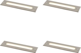 Conjunto de 4 Focos de Chão Modernos de Aço 30 cm Incl. LED IP65 - Eline