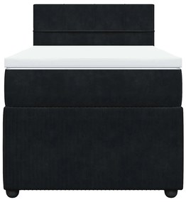 Cama com molas/colchão 90x190 cm veludo preto