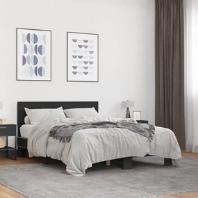 Estrutura de cama 120x190 cm derivados de madeira/metal preto