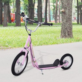 Trotinete para Crianças acima de 5 anos Scooter de 2 Rodas Grandes com Duplo Freio e Guidão Ajustável em Altura Adolecentes Adultos 125x58x92-100cm Ro