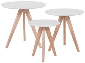 Conjunto de 3 mesas de centro brancas VEGAS Beliani