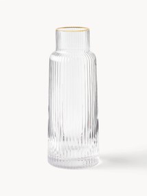 Jarro com relevo canelado e rebordo dourado Minna, 1,1 L