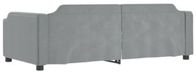 Sofá-cama com gavetão 90x190 cm tecido cinzento-claro