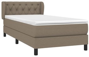 Cama com molas/colchão 80x200 cm tecido castanho-acinzentado