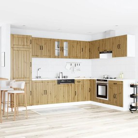 vidaXL Armário de Cozinha com porta 2 pcs Castanho 80 x 46 x 81.5 cm